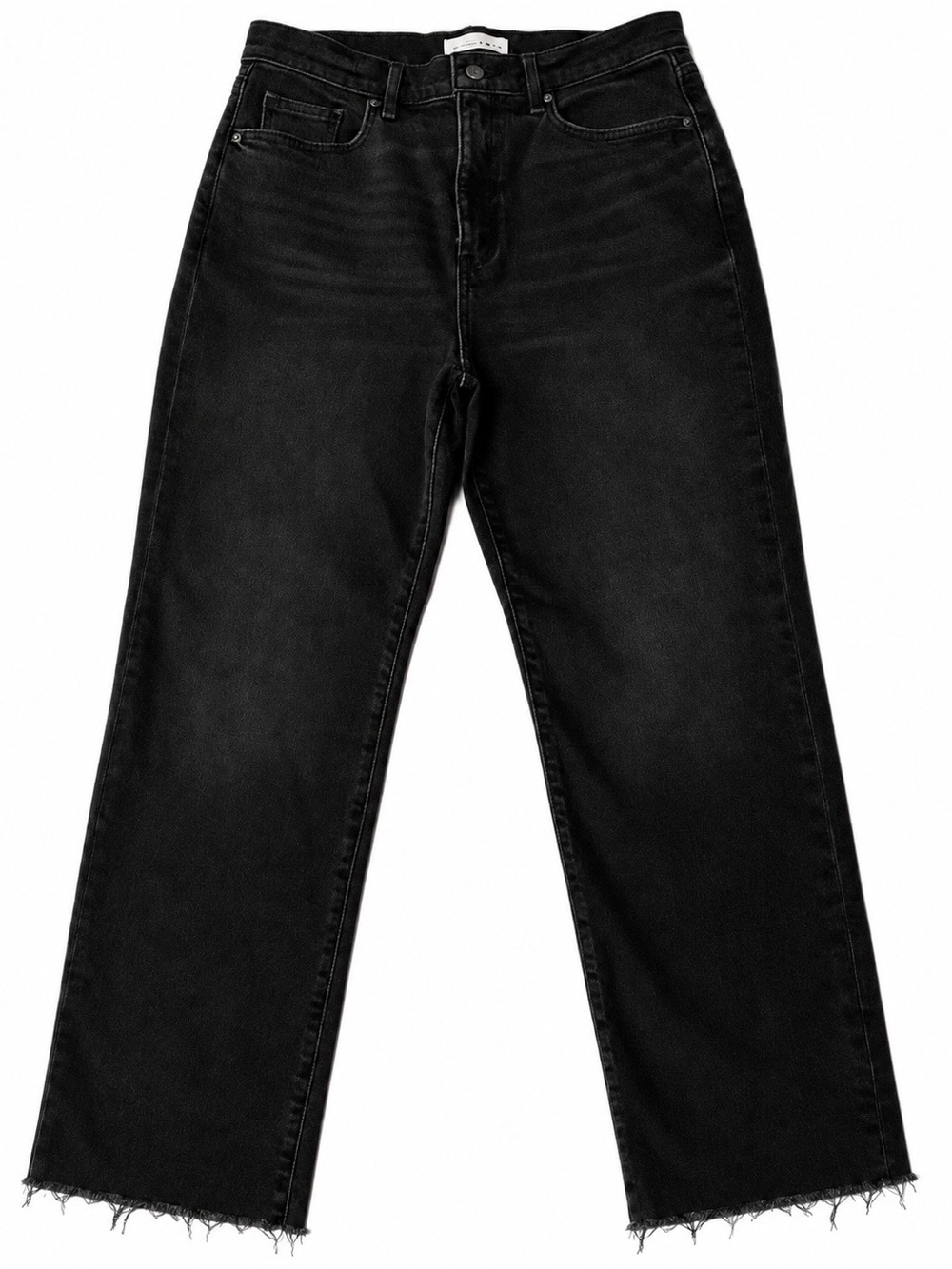 LOFT Women’s Black Straight High Rise Jeans Raw Hem Size 29/8 NWT